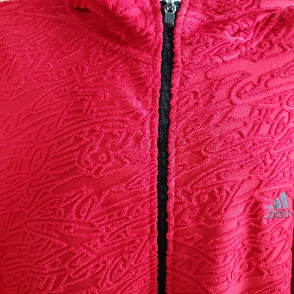 Vintage Rare Adidas Full Zip Red Hooded Jacket - Picture 2 of 5